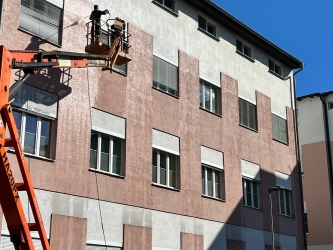 vysokotlaký oplach fasády od atmosferického znečištění